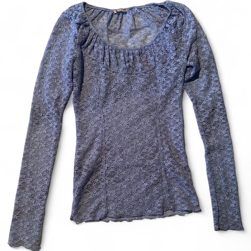 Y2K Free People Blue Lace top